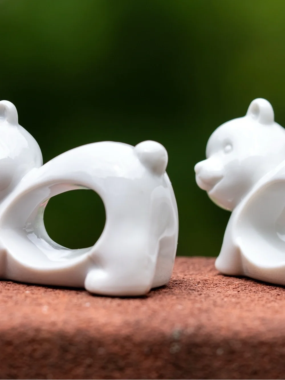 Vintage Japan White Porcelain Animal Napkin Rings Set of 8